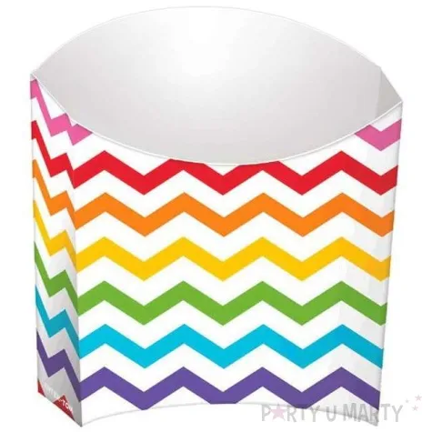 pudelka na popcorn chevron teczowe 24 szt