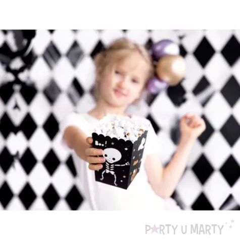 pudelka na popcorn halloween boo czarne partydeco 6 szt