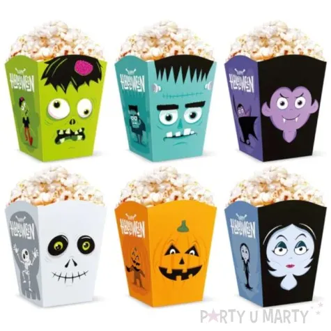 pudelka na popcorn halloween monsters partypal 6 szt