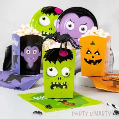 pudelka na popcorn halloween monsters partypal 6 szt