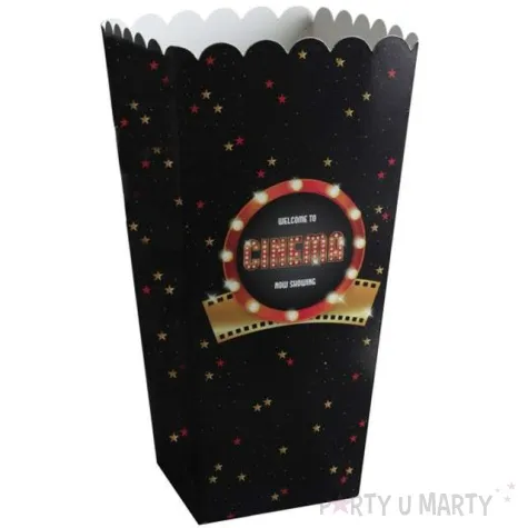 pudelka na popcorn hollywood czarny santex 8 szt
