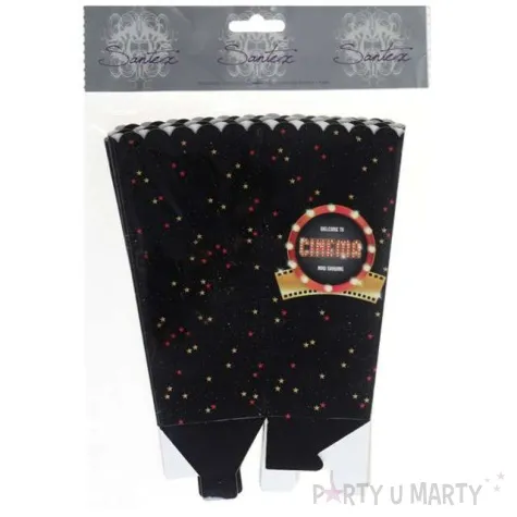 pudelka na popcorn hollywood czarny santex 8 szt