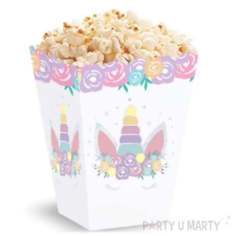 pudelka na popcorn jednorozec unicorn partypal 6 szt