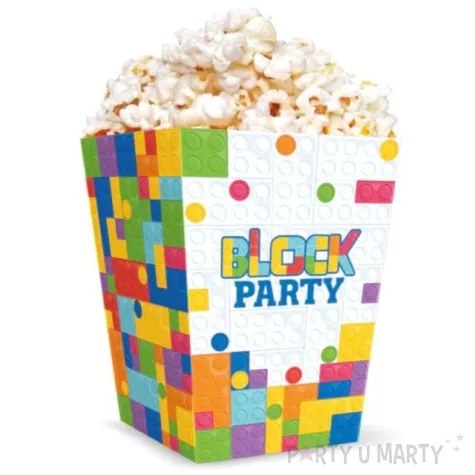 pudelka na popcorn klocki block party partypal 6 szt