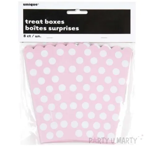 pudelka na popcorn kropki rozowe unique 8 szt