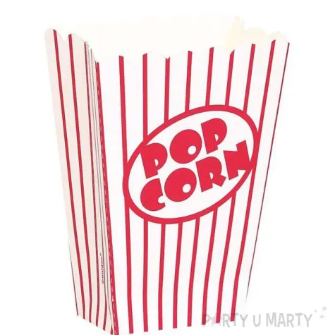 pudelka na popcorn paski czerwone godan 8 szt