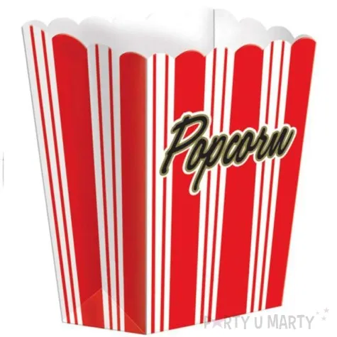 pudelka na popcorn popcorn paski czerwone 8 szt