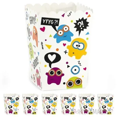 pudelka na popcorn potworki 6 szt