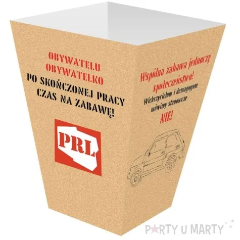 pudelka na popcorn prl brazowy congee 6 szt