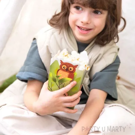 pudelka na popcorn zwierzeta lesni przyjaciele partypal 6 szt