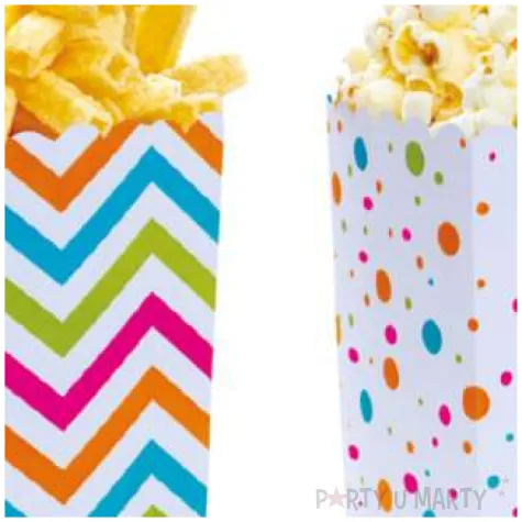 pudelka na popcorn zygzaki mix decora 6 szt