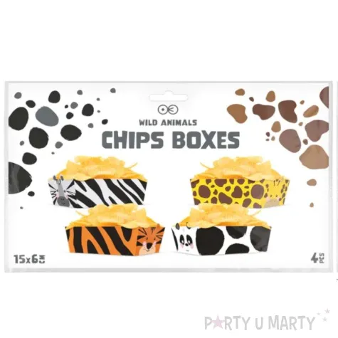 pudelka na przekaski zwierzeta safari partypal 4 szt