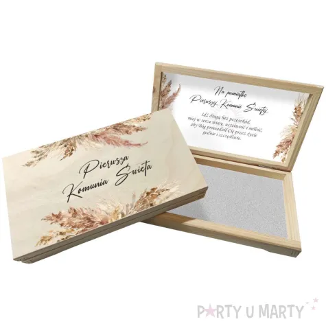 pudelko na banknoty komunia swieta boho 20x10 5 cm