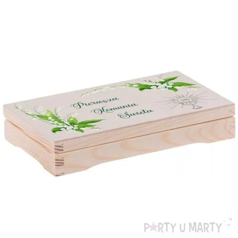 pudelko na banknoty komunia swieta konwalie 20x11 5 cm