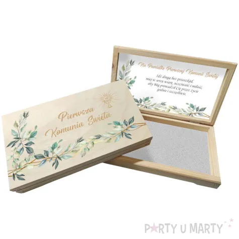 pudelko na banknoty komunia swieta mietowa geometria 20x10 5 cm