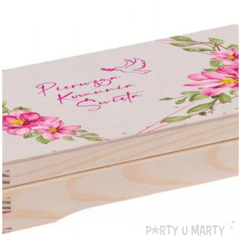 pudelko na banknoty komunia swieta rozowe serce 20x11 5 cm