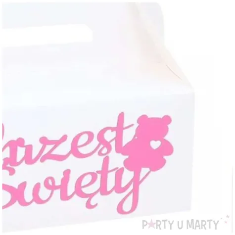 pudelko na ciasto chrzest swiety mis rozowy dekolo 10 szt