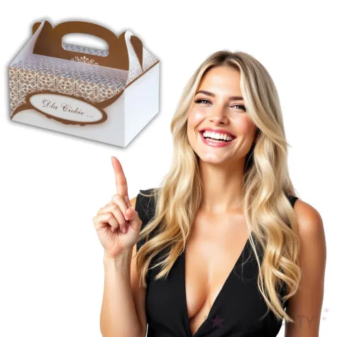 pudelko na ciasto dla ciebie bialo brazowe fsopakowania 5 szt