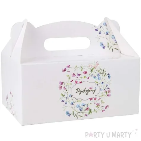 pudelko na ciasto dziekujemy kwiatki 5 szt
