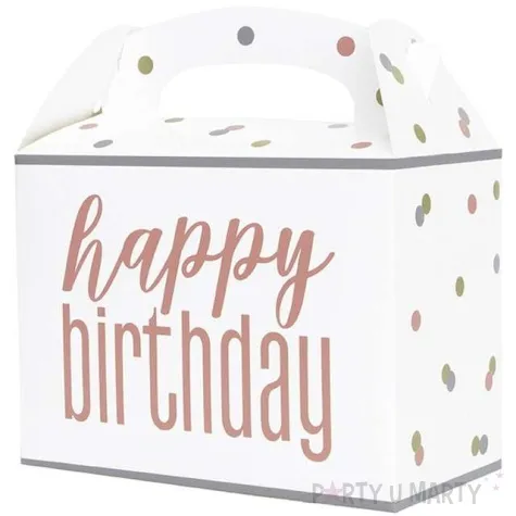 pudelko na ciasto happy birthday w grochy godan 6 szt