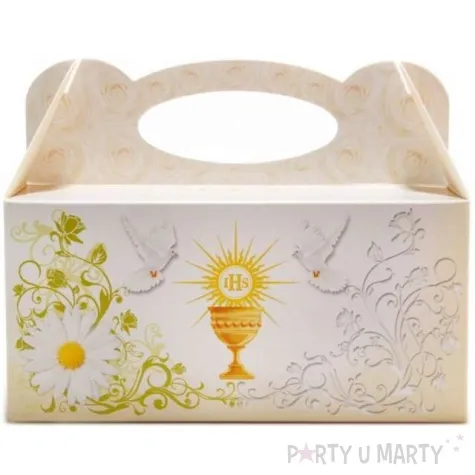 pudelko na ciasto komunia ihs ecru 5 szt