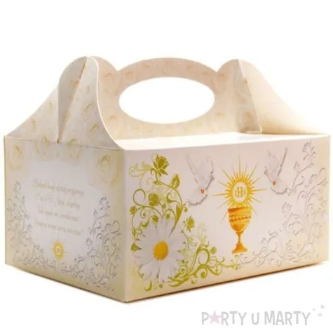 pudelko na ciasto komunia ihs ecru 5 szt