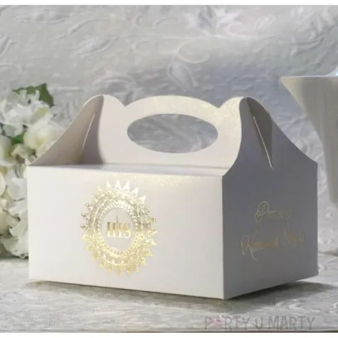 pudelko na ciasto komunia ihs gold 5 szt
