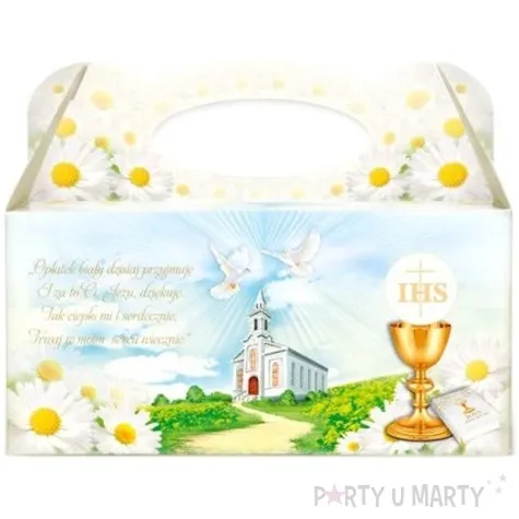 pudelko na ciasto komunia ihs margaretki 5 szt