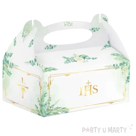 pudelko na ciasto komunia swieta bialy zloty partypal 10 szt