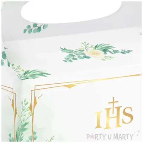 pudelko na ciasto komunia swieta bialy zloty partypal 10 szt