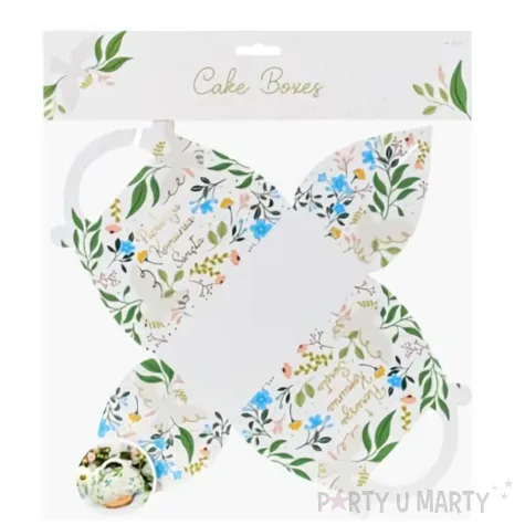 pudelko na ciasto komunia swieta kwiaty partydeco 10 szt