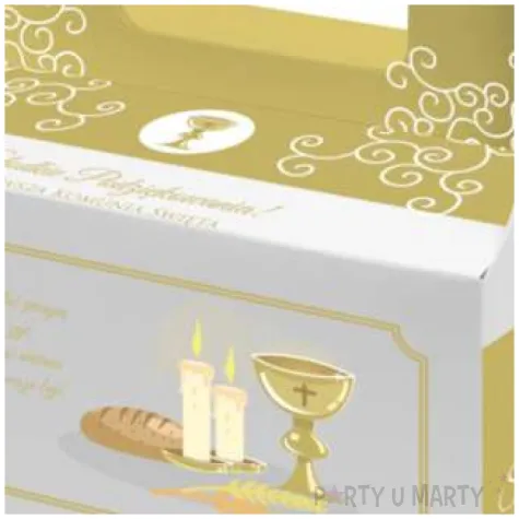 pudelko na ciasto komunia zlote fsopakowania 5 szt