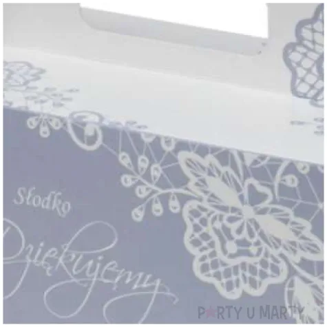 pudelko na ciasto koronka niebieskie fsopakowania 5 szt