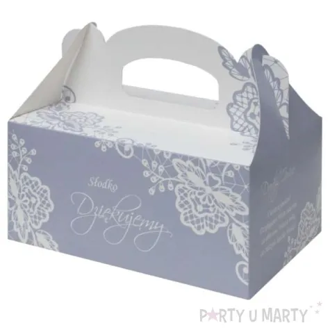 pudelko na ciasto koronka niebieskie fsopakowania 5 szt