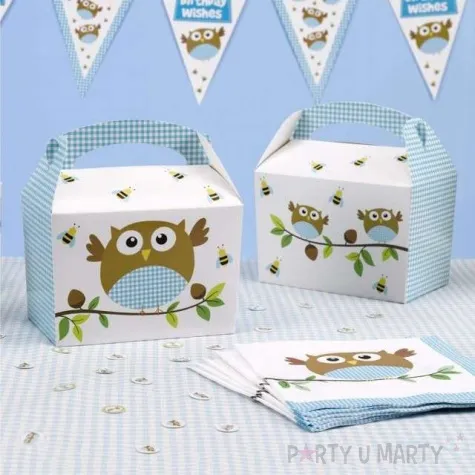 pudelko na ciasto little ows niebieskie godan 8 szt