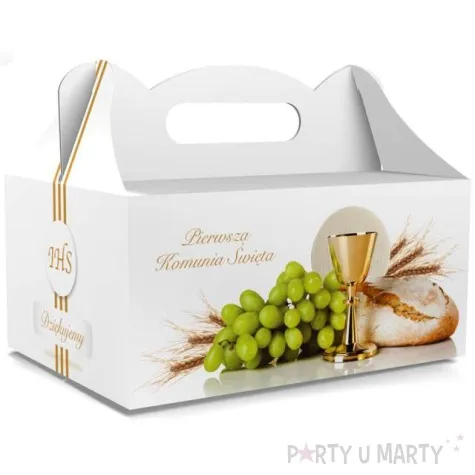 pudelko na ciasto pierwsza komunia swieta biale toledo 5 szt