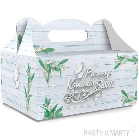 pudelko na ciasto pierwsza komunia swieta classic niebieskie toledo 5 szt