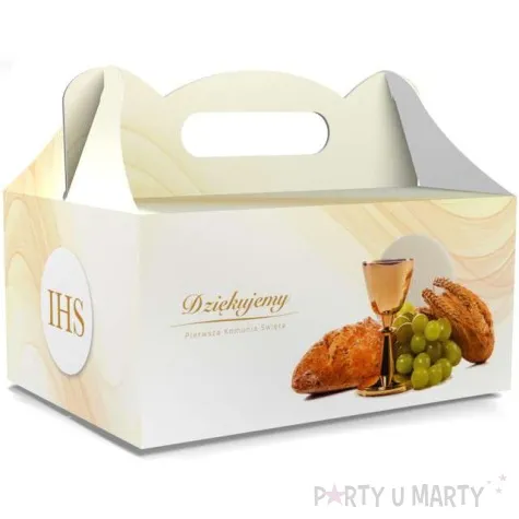 pudelko na ciasto pierwsza komunia swieta ecru toledo 5 szt