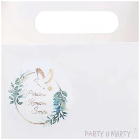 pudelko na ciasto pierwsza komunia swieta golabek i eukaliptus bialy czakos 10 szt