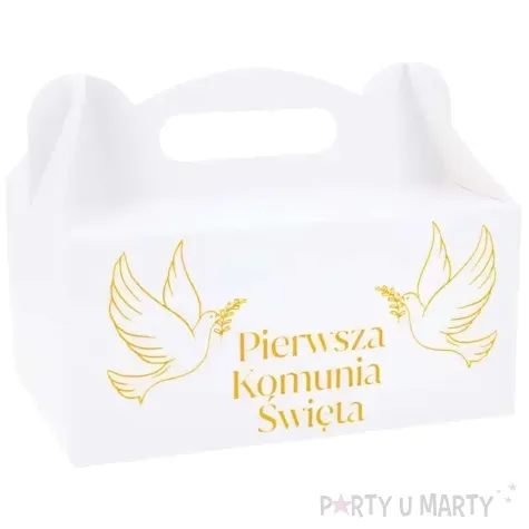 pudelko na ciasto pierwsza komunia swieta golabki biale czakos 10 szt