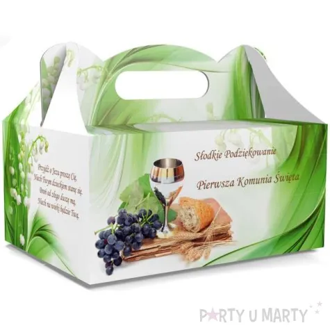 pudelko na ciasto pierwsza komunia swieta zielone toledo 5 szt