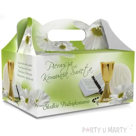 pudelko na ciasto pierwsza komunia swieta zielone toledo 5 szt