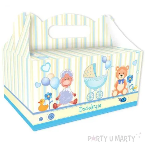 pudelko na ciasto podziekowanie blekitne 6 szt