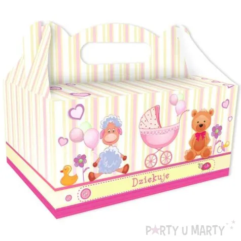 pudelko na ciasto podziekowanie rozowe 6 szt