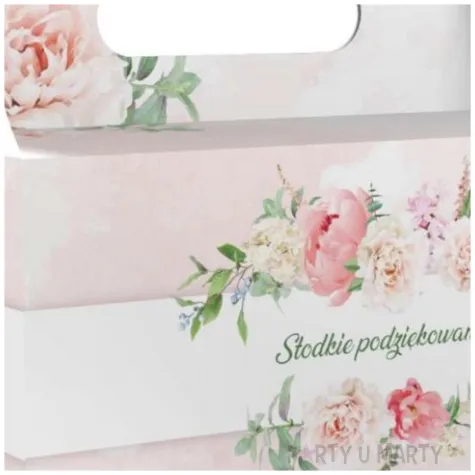 pudelko na ciasto slodkie podziekowanie pastelowe kwiaty toledo 5 szt
