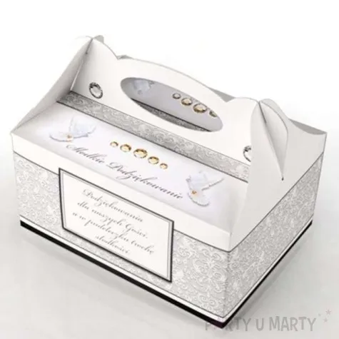 pudelko na ciasto slub podziekowanie w ornamencie dekoracjepolska 5 szt