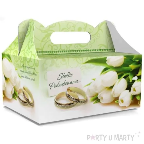 pudelko na ciasto slub slodkie podziekowania zielone toledo 5 szt