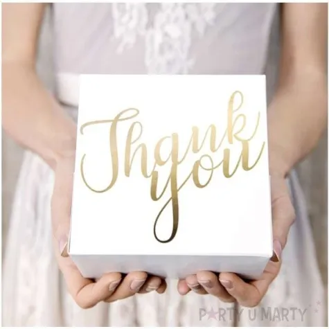 pudelko na ciasto thank you zloty partydeco 10 szt