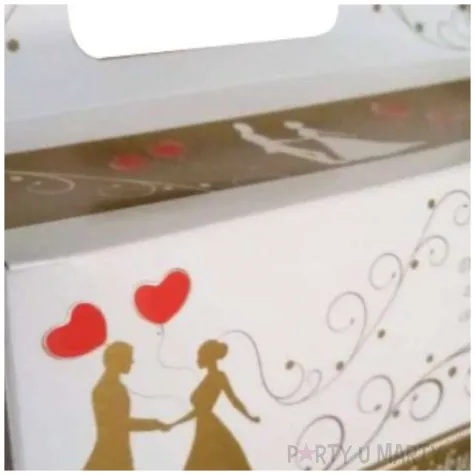 pudelko na ciasto wesele mloda para zlote fsopakowania 5 szt