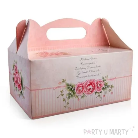 pudelko na ciasto wesele roze 10 szt